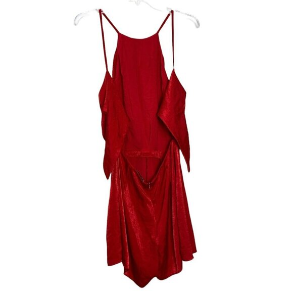 Zara  Red Jumpsuite Sleeveless Spaghetti Straps Tie Back Romper Medium - Picture 14 of 16